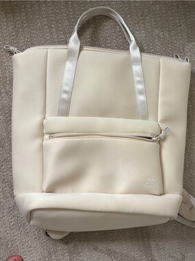 Cream Tote Backpack - Minimal Women's Bag